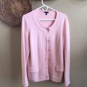Talbots Woman 1x Button Down Sweater light pink